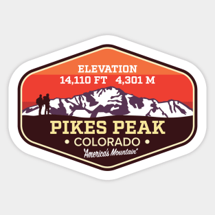 Pikes Peak Colorado - America's Mountain climbing badge Sticker